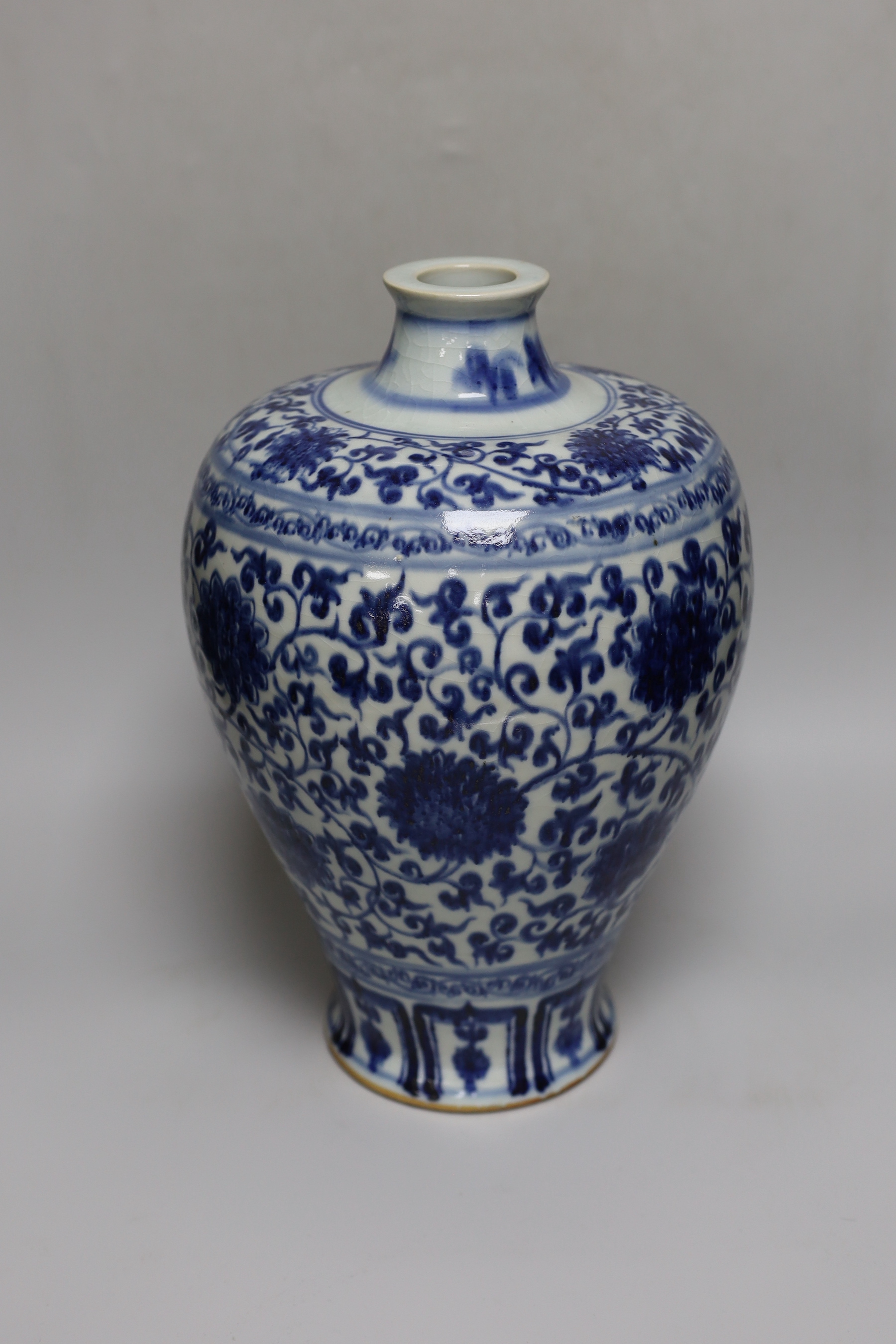 A Chinese blue and white meiping, 36cm
